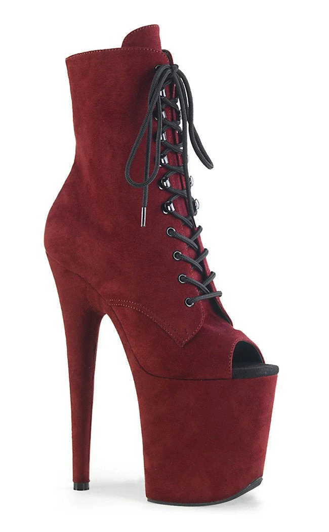 Pleaser FLAMINGO-1021FS Burgundy Faux Suede Ankle Boots 3 Pleaser FLAMINGO-1021FS Burgundy Faux Suede Ankle Boots