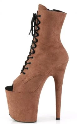 Pleaser FLAMINGO-1021FS Caramel Faux Suede Ankle Boots Pole Shoes 9 Pleaser FLAMINGO-1021FS Caramel Faux Suede Ankle Boots Pole Shoes