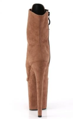 Pleaser FLAMINGO-1021FS Caramel Faux Suede Ankle Boots Pole Shoes 10 Pleaser FLAMINGO-1021FS Caramel Faux Suede Ankle Boots Pole Shoes