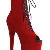Pleaser Pole Shoes FLAMINGO-1021FS Red Faux Suede Ankle Boots 1 Pleaser Pole Shoes FLAMINGO-1021FS Red Faux Suede Ankle Boots