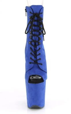 Pleaser Pole Shoes FLAMINGO-1021FS Royal Blue Faux Suede Ankle Boots