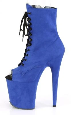 Pleaser Pole Shoes FLAMINGO-1021FS Royal Blue Faux Suede Ankle Boots