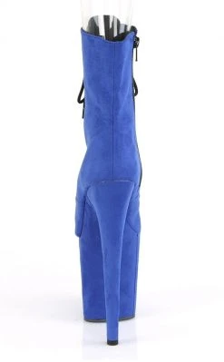Pleaser Pole Shoes FLAMINGO-1021FS Royal Blue Faux Suede Ankle Boots