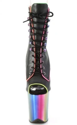 Pleaser Pole Shoes FLAMINGO-1021RC-02 Black Matte/Rainbow Chrome Boots 8 Pleaser Pole Shoes FLAMINGO-1021RC-02 Black Matte/Rainbow Chrome Boots