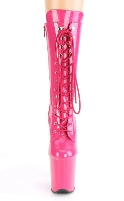 Pleaser FLAMINGO-1050 Hot Pink Patent Mid Calf Boots