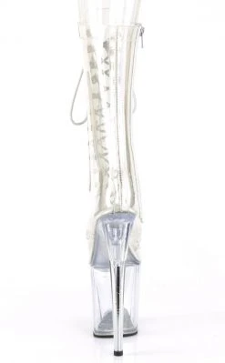 Pleaser FLAMINGO-1050C Clear Mid Calf Boots Pole Shoes