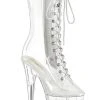 Pleaser FLAMINGO-1050C Clear Mid Calf Boots Pole Shoes