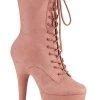 Pleaser FLAMINGO-1050FS Baby Pink Faux Suede Mid Calf Boots Pole Shoes 2 Pleaser FLAMINGO-1050FS Baby Pink Faux Suede Mid Calf Boots Pole Shoes