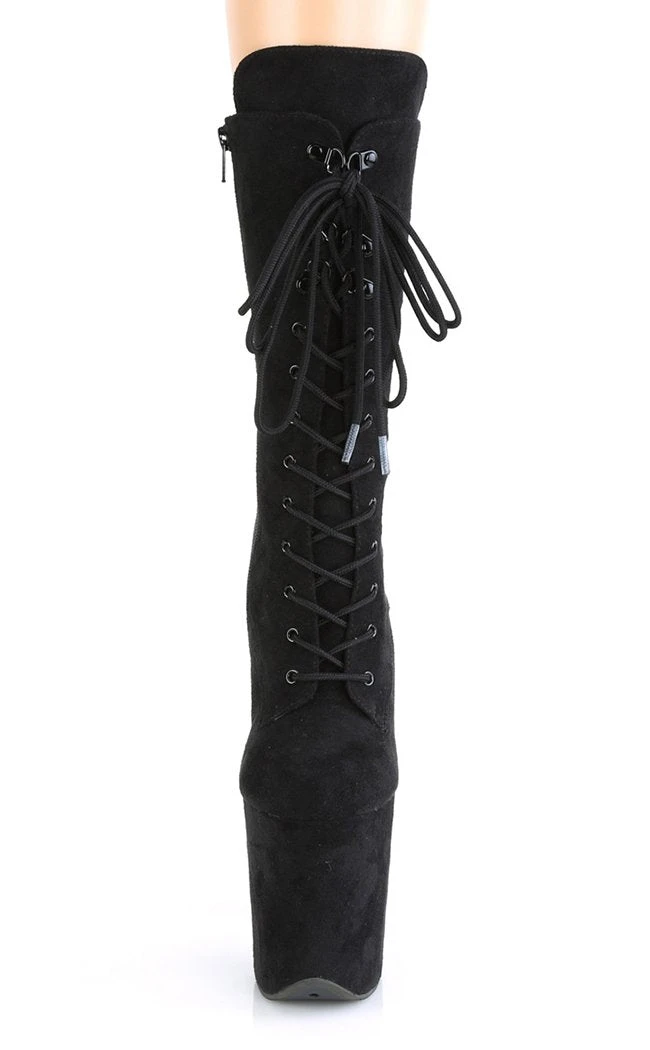 Pleaser FLAMINGO-1050FS Black Faux Suede Mid Calf Boots 4 Pleaser FLAMINGO-1050FS Black Faux Suede Mid Calf Boots