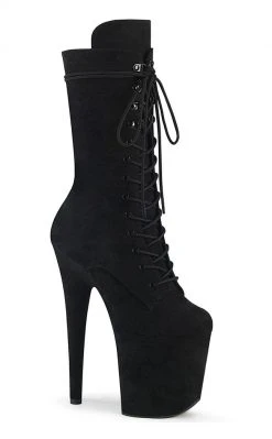 Pleaser FLAMINGO-1050FS Black Faux Suede Mid Calf Boots