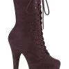 Pleaser FLAMINGO-1050FS Brown Faux Suede Mid Calf Boots