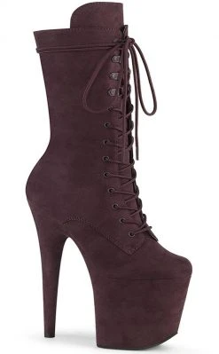 Pleaser FLAMINGO-1050FS Brown Faux Suede Mid Calf Boots