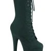 Pleaser FLAMINGO-1050FS Emerald Green Faux Suede Mid Calf Boots
