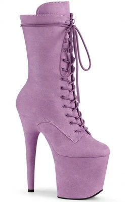 Pleaser FLAMINGO-1050FS Lilac Faux Suede Mid Calf Boots