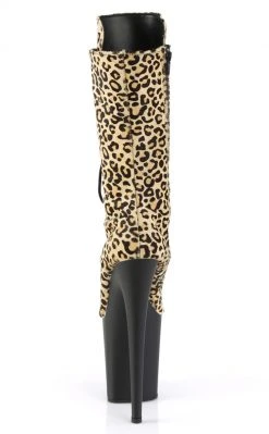 Pleaser FLAMINGO-1050LP Leopard Print Mid Calf Boots