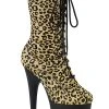 Pleaser FLAMINGO-1050LP Leopard Print Mid Calf Boots