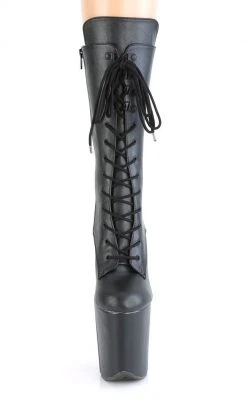 Pleaser FLAMINGO-1050WR Black Matte Faux Leather Boots Pole Shoes