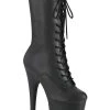 Pleaser FLAMINGO-1050WR Black Matte Faux Leather Boots Pole Shoes