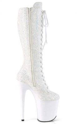 Pleaser FLAMINGO-2020MG White Multi Glitter Knee High Boots Pole Shoes 11 Pleaser FLAMINGO-2020MG White Multi Glitter Knee High Boots Pole Shoes