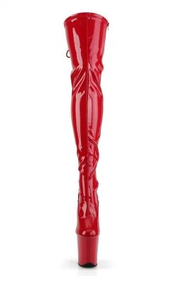 Pleaser Pole Shoes FLAMINGO-3063 Red Patent Thigh High Boots