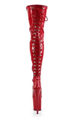 Pleaser Pole Shoes FLAMINGO-3063 Red Patent Thigh High Boots