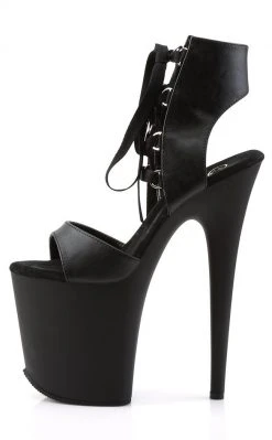 Pleaser Pole Shoes FLAMINGO-800-14 Black Matte Heels