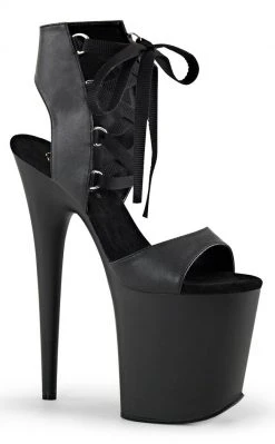 Pleaser Pole Shoes FLAMINGO-800-14 Black Matte Heels