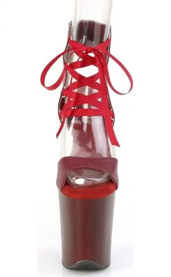 Pleaser FLAMINGO-800-14 Burgundy Peeptoe Heels