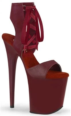 Pleaser FLAMINGO-800-14 Burgundy Peeptoe Heels