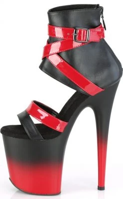 Pleaser FLAMINGO-800-15 Black & Red Matte Ombre Heels