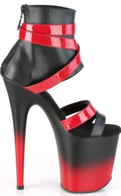 Pleaser FLAMINGO-800-15 Black & Red Matte Ombre Heels