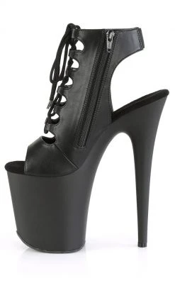 Pleaser FLAMINGO-800-20 Black Matte Peep Toe Heels