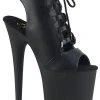 Pleaser FLAMINGO-800-20 Black Matte Peep Toe Heels