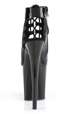 Pleaser Pole Shoes FLAMINGO-800-20 Black Patent Peep Toe Heels