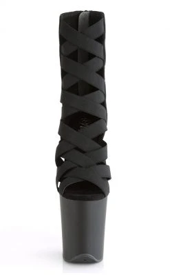 Pleaser FLAMINGO-800-24 Strappy Black Heels