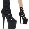 Pleaser FLAMINGO-800-24 Strappy Black Heels