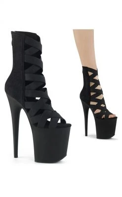 Pleaser FLAMINGO-800-24 Strappy Black Heels