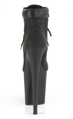 Pleaser FLAMINGO-800TL-02 Black Nubuck Faux Leather Platform Heels