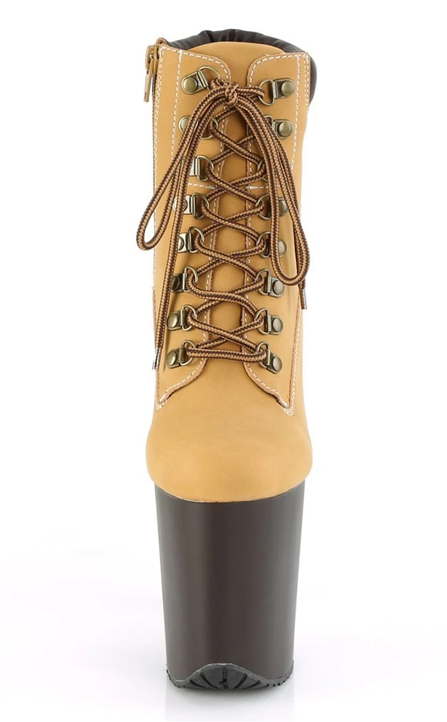 Pleaser FLAMINGO-800TL-02 Tan Nubuck Faux Leather Platform Heels Pole Shoes 4 Pleaser FLAMINGO-800TL-02 Tan Nubuck Faux Leather Platform Heels Pole Shoes