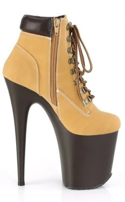 Pleaser FLAMINGO-800TL-02 Tan Nubuck Faux Leather Platform Heels Pole Shoes 11 Pleaser FLAMINGO-800TL-02 Tan Nubuck Faux Leather Platform Heels Pole Shoes