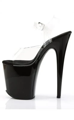 Pleaser FLAMINGO-808 Clear & Black Heels 9 Pleaser FLAMINGO-808 Clear & Black Heels