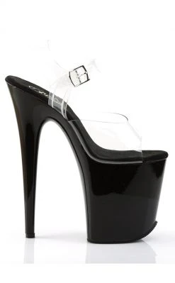 Pleaser FLAMINGO-808 Clear & Black Heels 11 Pleaser FLAMINGO-808 Clear & Black Heels
