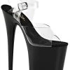 Pleaser FLAMINGO-808 Clear & Black Heels