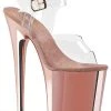 Pleaser FLAMINGO-808 Clear & Rose Gold Chrome Heels 1 Pleaser FLAMINGO-808 Clear & Rose Gold Chrome Heels