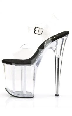 Pleaser FLAMINGO-808 Clear With Black Heels