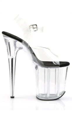 Pleaser FLAMINGO-808 Clear With Black Heels