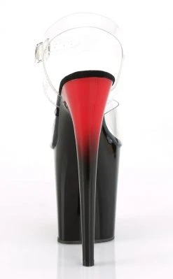 Pleaser Pole Shoes FLAMINGO-808BR Clear/Red-Black Heels