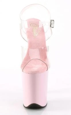 Pleaser FLAMINGO-808C Clear/Baby Pink Heels