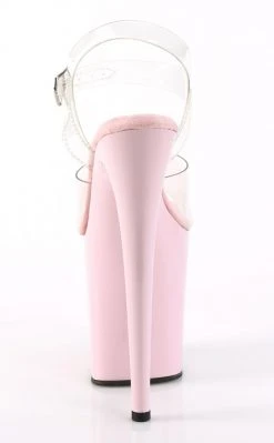 Pleaser FLAMINGO-808C Clear/Baby Pink Heels