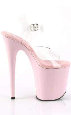 Pleaser FLAMINGO-808C Clear/Baby Pink Heels